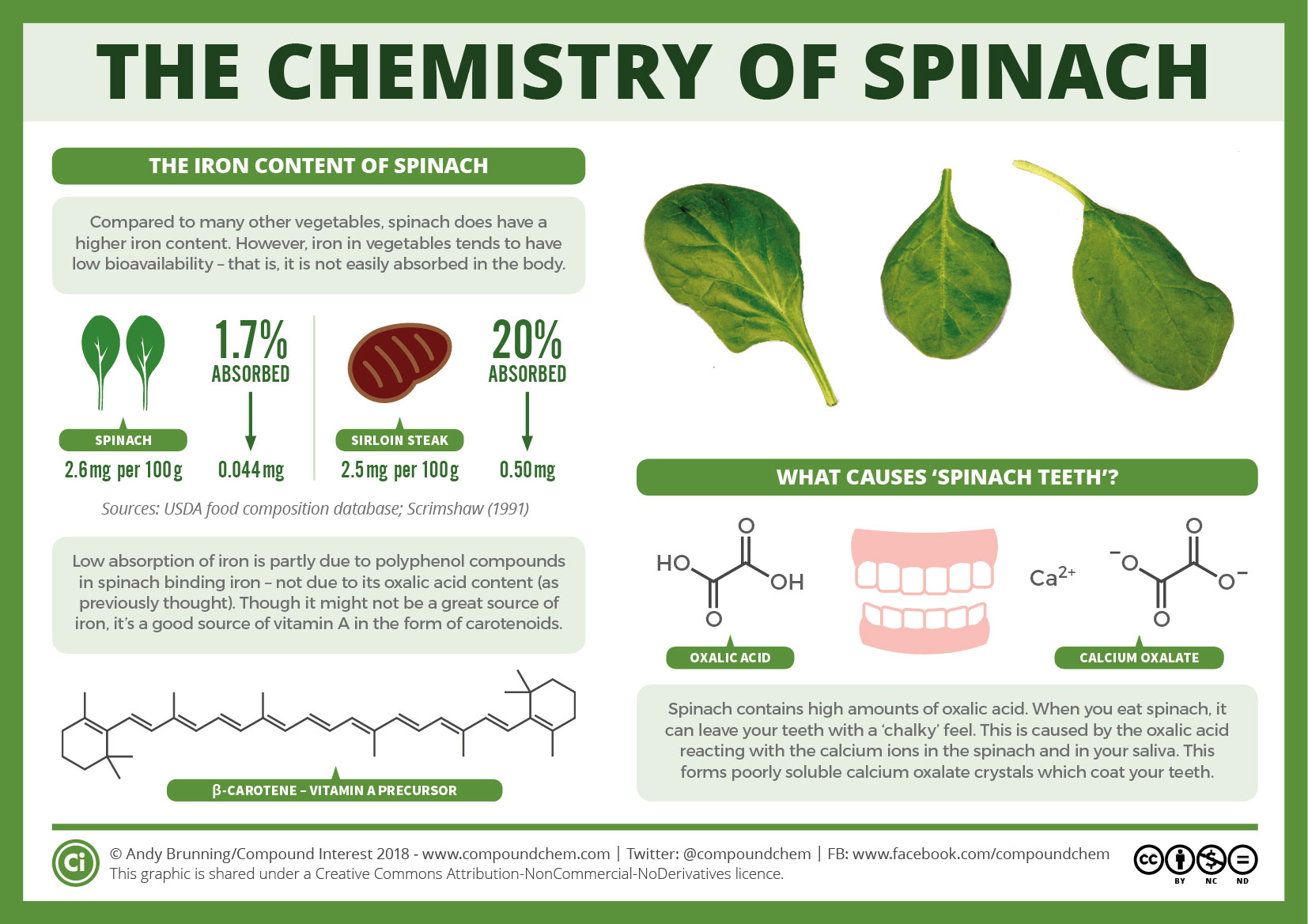 The Chemistry Of Spinach Infographic