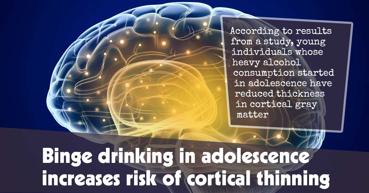 Binge Drinking in Adolescence Increases Risk of Cortical Thinning
