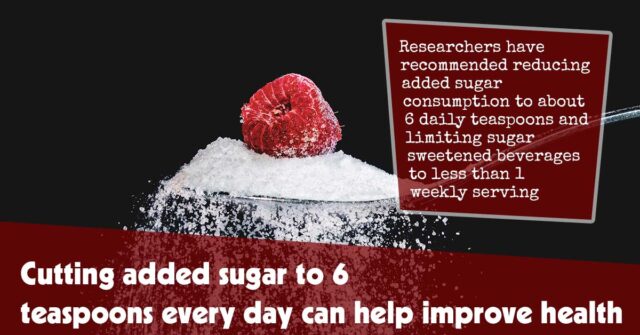 بریدن شکر اضافه شده به 6 قاشق چایخوری در روز می تواند به بهبود سلامت کمک کند