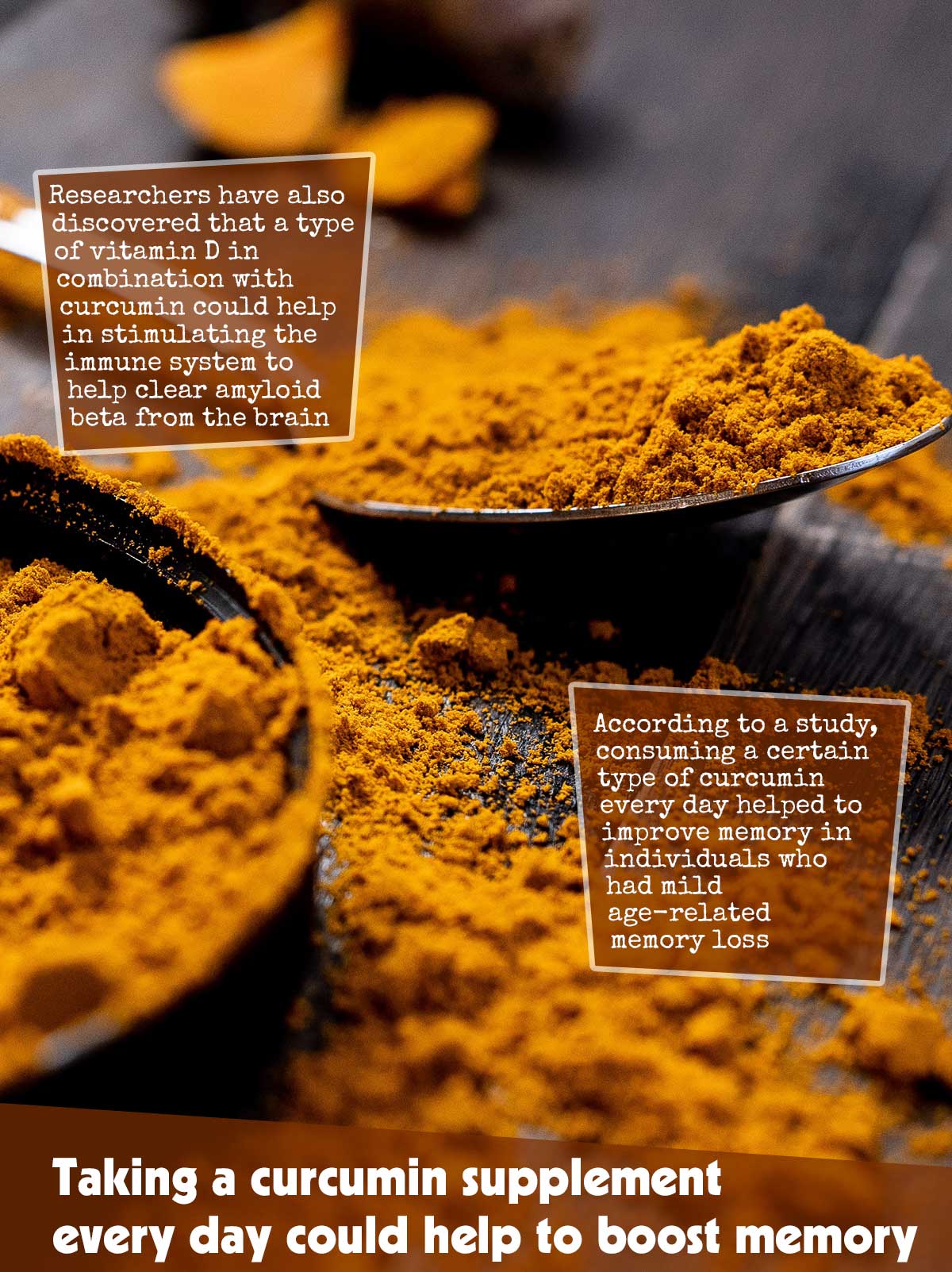 Taking a curcumin supplement every day could help improve memory